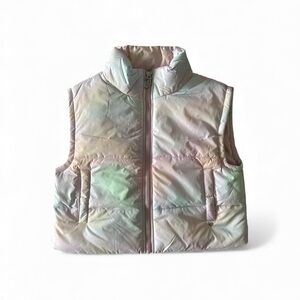 JUICY COUTURE *NWT* M Rainbow Cloud Boxy Padded Vest